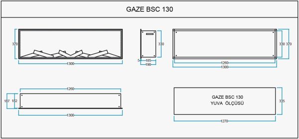 130 cm Elektrikli Şömine Cam Çerçeve (Isısız) - Görsel 6