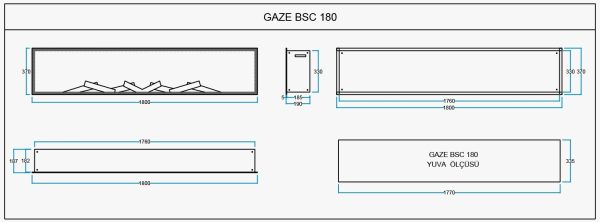180 cm Elektrikli Şömine Cam Çerçeve (Isısız) - Görsel 6