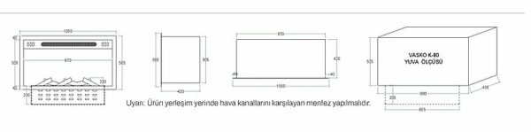 80 cm 3 Boyutlu Elektrikli Şömine (Isılı, Ses Efektli) - Görsel 5