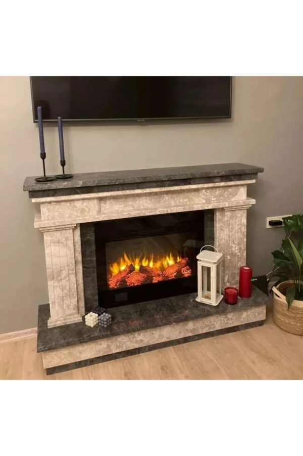 Pagla 80cm Cam Çerçeve Isıtmalı Elektrikli Şömine - Görsel 3