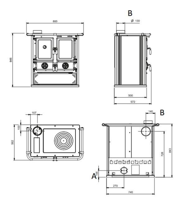 LA NORDICA Rosetta Sinistra BII Steel Kuzine Sobası (Beyaz) - Görsel 6
